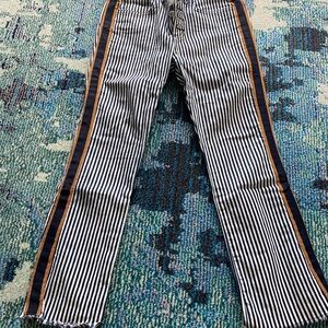 Veronica Beard navy and White Striped Fabric